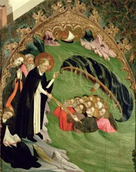 溺死からの聖ドミニク救難難破漁師、聖クレアの祭壇画の詳細、1415
